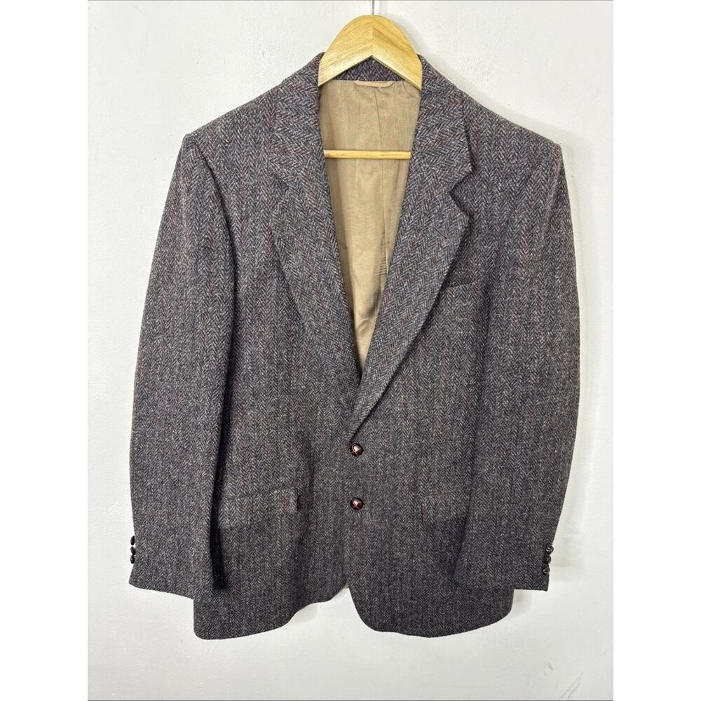 Harris Tweed Men 42L Tall Brown  Blazer‎ Sports Coat Wool  Scottish Fraser